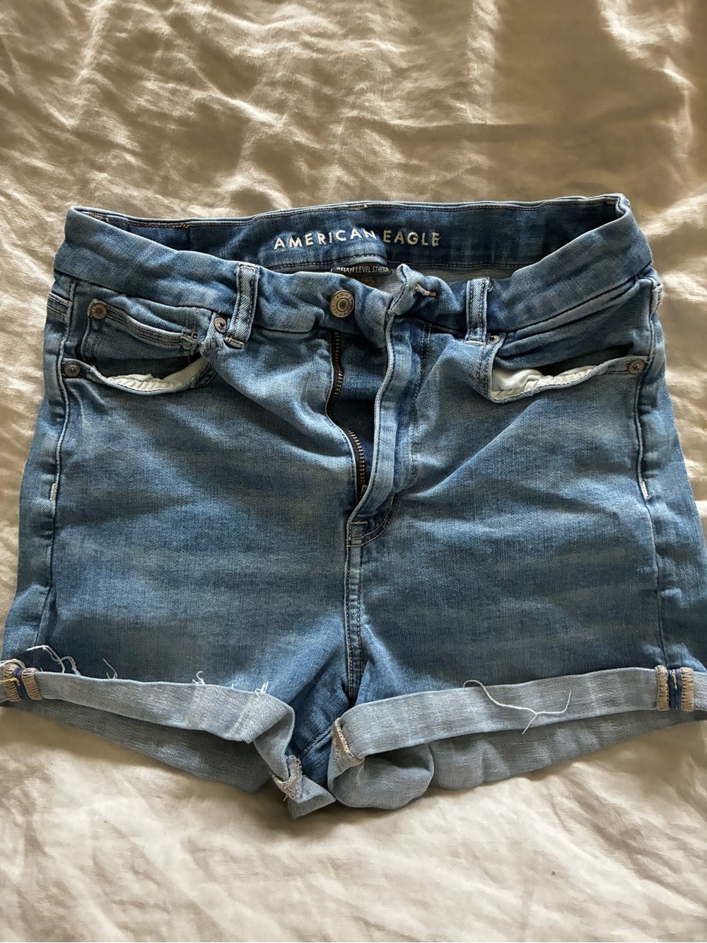 American Eagle Next Level Stretch Light Blue Denim Women’s Shorts